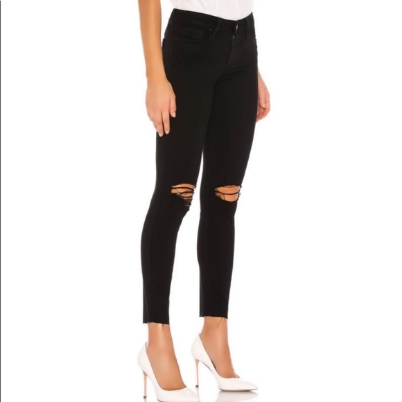 PAIGE Denim - PAIGE Verdugo Skinny Ankle Jeans Distressed Size 30 Black